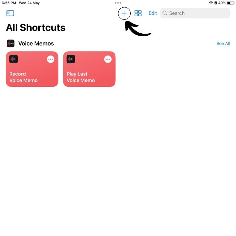 add new shortcut